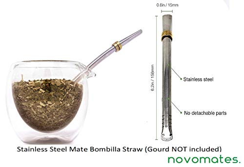 Easy Clean Yerba Mate Straw - 6.2" Food-Grade Stainless Steel Bombilla