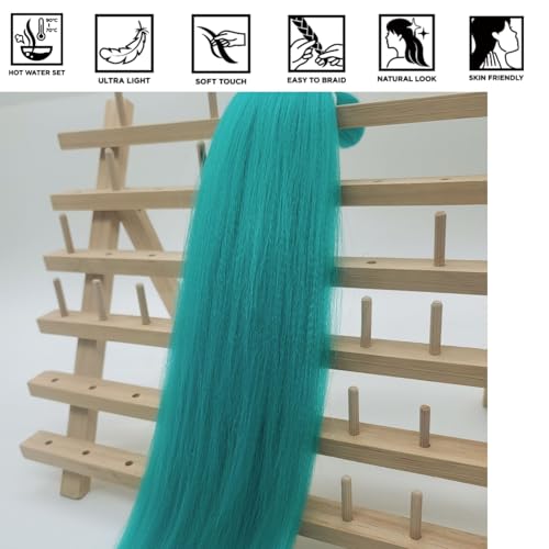 Teal Pre-Stretched Braiding Hair Extensions - 26 Inch, Pack of 3