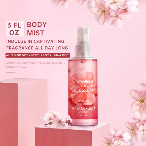Travel-Sized Japanese Cherry Blossom Spa Gift Set - 3PC Self Care Set for Women