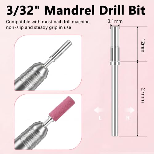 100 Pcs Pink 240 Grit Mini Sanding Bands for Nail Drill