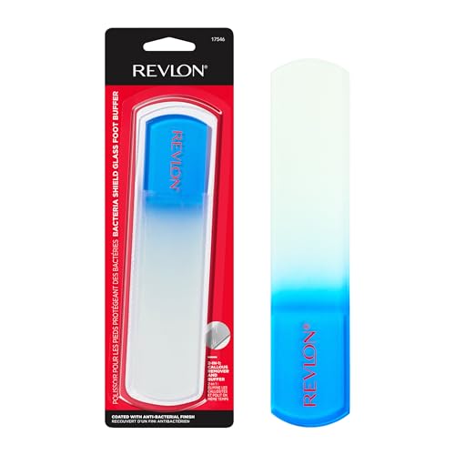 Revlon Glass Foot File & Buffer 1 Count – 2-in-1 Callus Remover for Feet