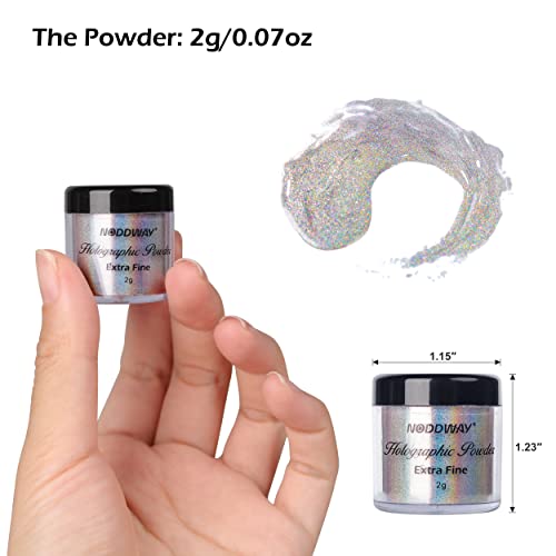 NODDWAY Holographic Chrome Powder for Nails & Resin Crafts 2g