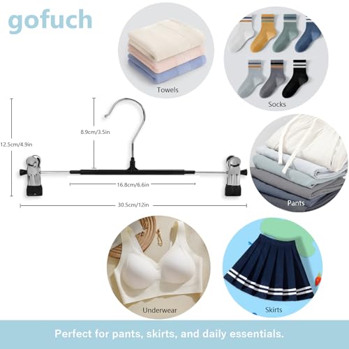 Heavy Duty Pants Hangers with Clips - 8 Pack Adjustable Space Saving