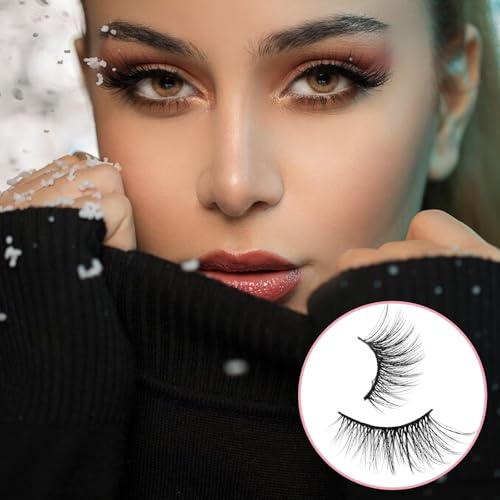 KFHENSOMR Style B Faux Mink Half Eyelashes Natural Fluffy Cat Eye Lashes 7-15mm