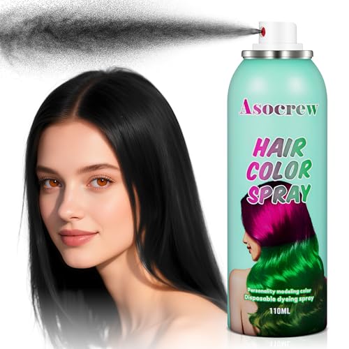 Black Temporary Hair Color Spray - Washable & Easy to Use