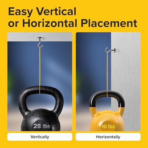 Heavy Duty Magnetic Hooks - 27lbs, Pack of 6, Neodymium for Kitchen & Outdoor