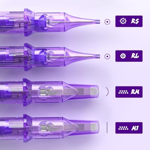 Wormhole Tattoo Cartridge Needles 50pcs Mixed Sizes RL+RS+M1 (#12) for Professional Tattoo Pen