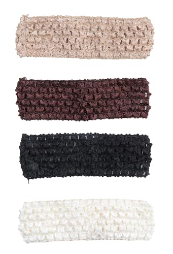 Ruwado 4 Pcs Crochet Headbands - Soft Retro Knitted Hair Accessories