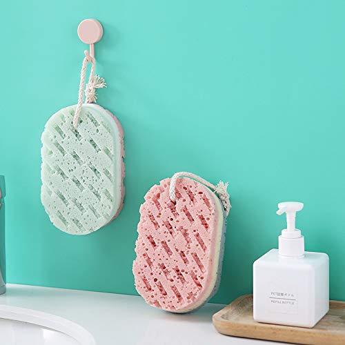 Heideryafei 2pcs Triple Layer Exfoliating Bath Sponge Set