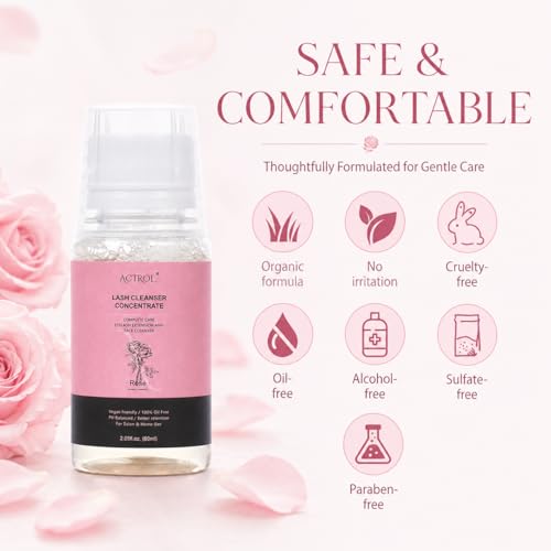 ACTROL Rose Lash Shampoo Concentrate 60ml – Makes 12 Foaming Cleansers