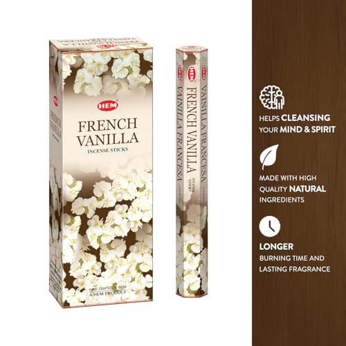 HEM French Vanilla Incense Sticks - 120 Long Burning Sticks