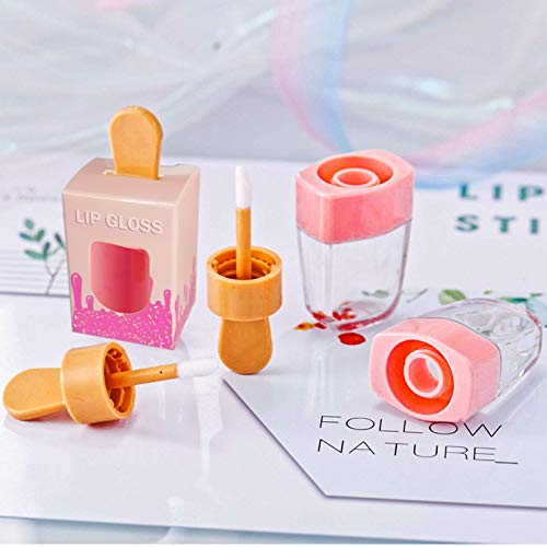15 Pack Cute Ice Cream Lip Gloss Tubes with Boxes, 8ml