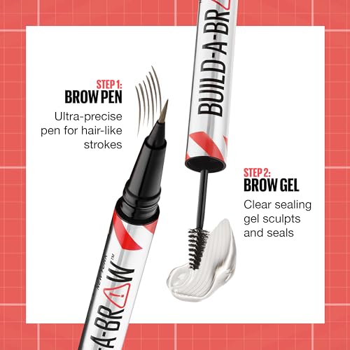 Maybelline Build-A-Brow 2-in-1 Eyebrow Pen & Gel, Black Brown