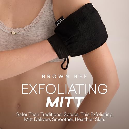 Brown Bee Exfoliating Mitt – Reusable Body Glove for Smooth Skin