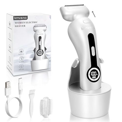Electric Shaver for Women Electric Razor for Womens Bikini Legs Underarm Public Hairs Rechargeable Trimmer with Detachable Head Cordless Wet Dry Use