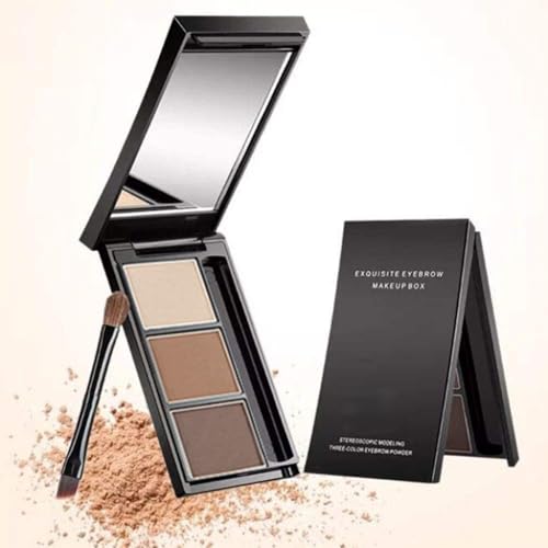 UOCK Waterproof Three-Color Eyebrow Powder Kit - Natural Brow Makeup