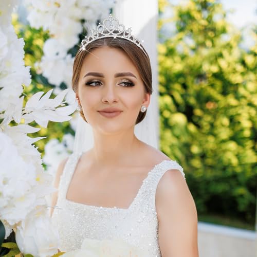 Gold Princess Crown Tiara Headbands - 2 Pcs Rhinestone Set