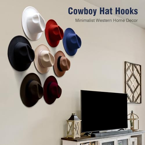 3-Inch Wall Hat Hooks (8 Pack) - Strong Adhesive Minimalist Organizer
