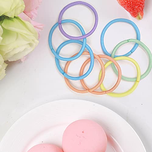 HOYOLS No Metal Hair Elastics - 56 Soft & Stretchy Bands in 7 Colors