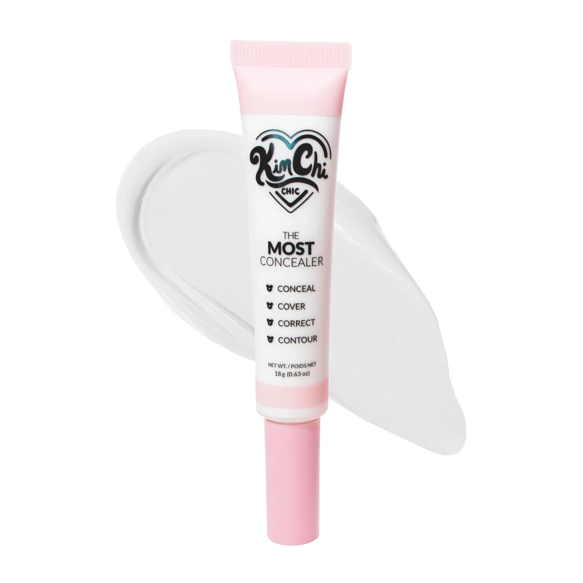 KimChiChic Concealer - Full Coverage Water Resistant Multi-Use Formula | Matte Satin Finish | 0.63 oz, 01-Ivory