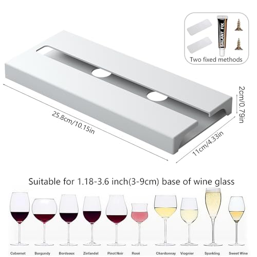 DESONAUT Wine Glass Holder Rack - 2 Pcs Under Shelf Storage