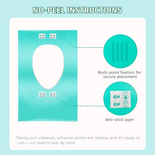 Disposable Toilet Seat Covers - 40 Pack Waterproof Travel & Training