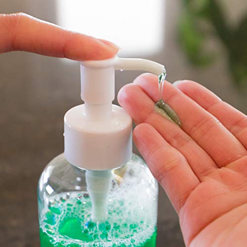 Youngever 6 Pack Clear 12oz Refillable Plastic Pump Bottles with Locking Dispensers