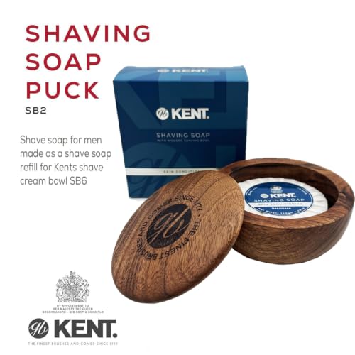 Kent SB2 Shaving Soap Refill 4.23 oz for Men with Shaving Brush & Bowl