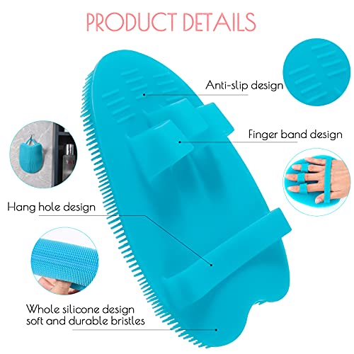 HOMMIESAFE Silicone Body Exfoliating Shower Brush - 4 Pack Scrubber Set
