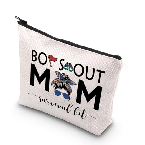 Scout Mom Gift Survival Kit Makeup Bag - Scouting Zipper Pouch for Women