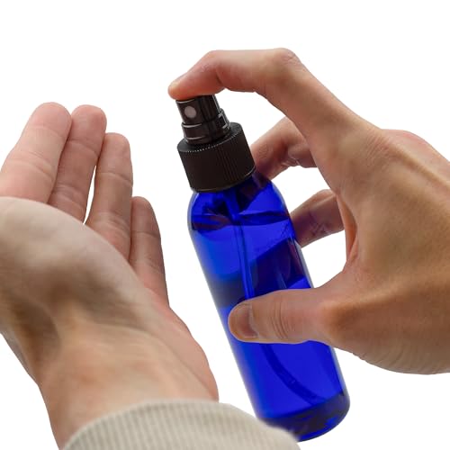 4oz Blue Refillable Plastic Spray Bottles with Fine Mist Atomizer - 6-Pack