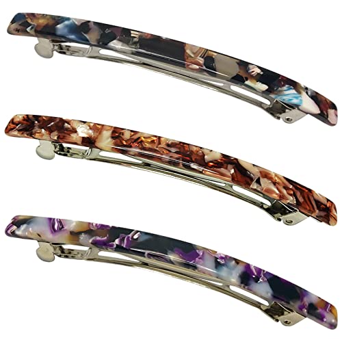 HYFEEL 4-Inch Large French Hair Barrettes for Thick Hair - 3 Pack