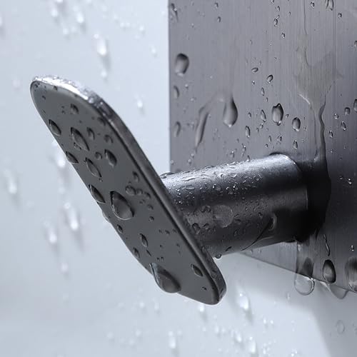 Heavy-Duty Adhesive Towel Hooks - 4 Pack Stainless Steel Grey