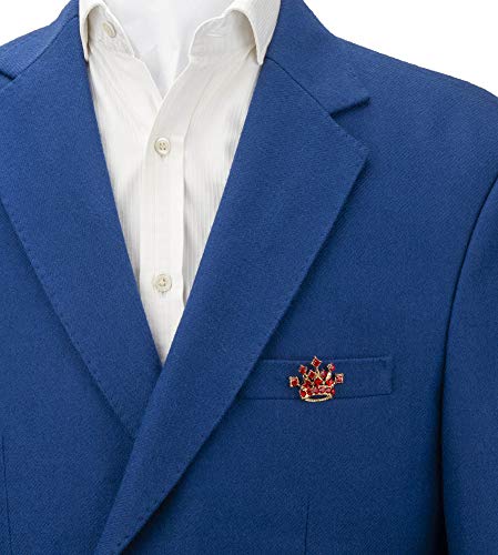 Knighthood Golden Crown Lapel Pin Brooch with Red Stone Detail