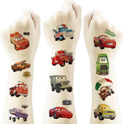 CAR20 20-Pack Kids Cars Temporary Tattoos Waterproof Body Art Stickers
