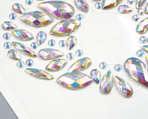 Topz Self-Adhesive Rhinestone Belly Button Stickers for Festivals