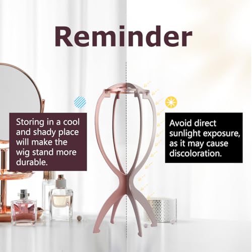 Dreamlover 14.2 Inch Wig Stand - Rose Gold Finish, Pack of 3