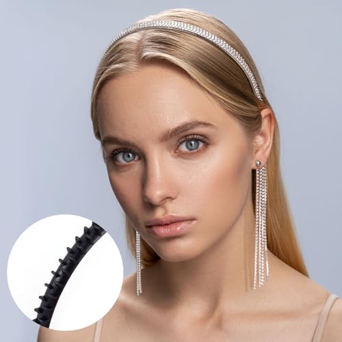 10pcs Black Silicone Anti-Slip Headband Teeth Strips for DIY