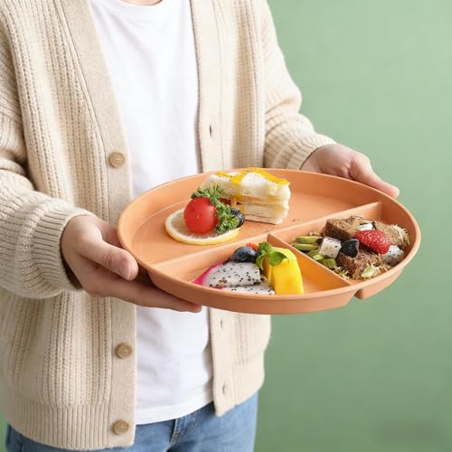Delphinus 8-Pack 9-Inch Unbreakable Divided Plates | Lightweight BPA-Free
