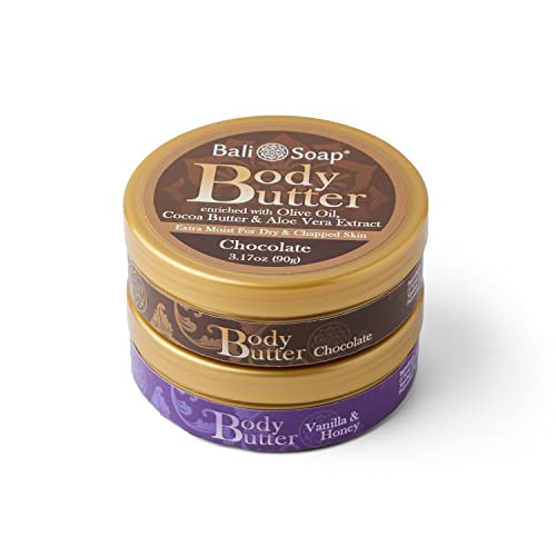 Bali Soap Chocolate & Vanilla Honey Body Butter - 2 Pack, 3.1 oz Each