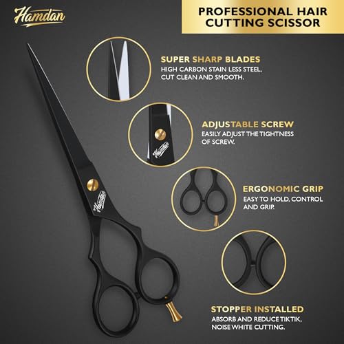 6.5” Professional Hair Cutting Scissors - Ultra-Sharp Barber Shears