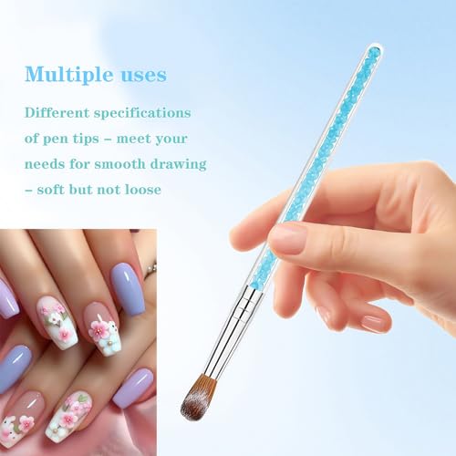 Acrylic Nail Brush Set - 6 Multi-Size Professional Brushes for Art