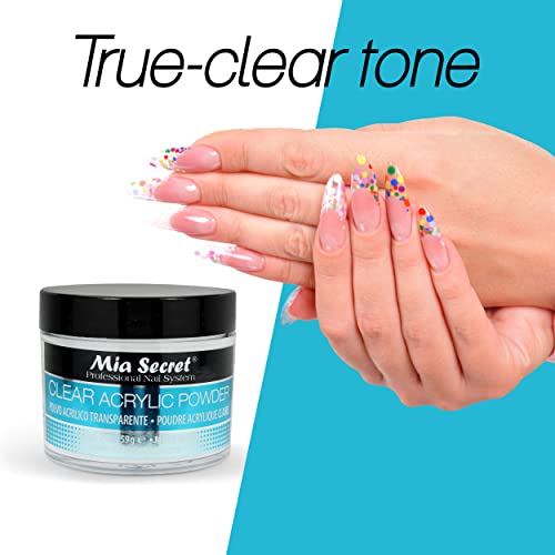 Mia Secret Clear Acrylic Powder 2oz - Professional Quality