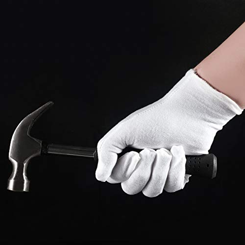12 Pairs White Cotton Gloves for Serving, Inspection & Eczema Care