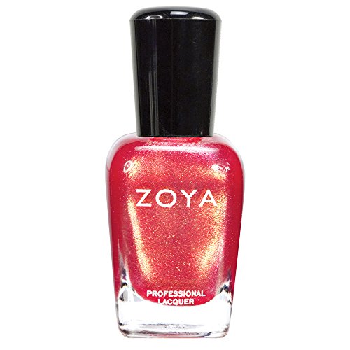 ZOYA Rica Nail Polish 0.5 fl oz - Long-Wearing, Chip-Resistant, Formaldehyde-Free, Coral Pink with Gold Sparkle
