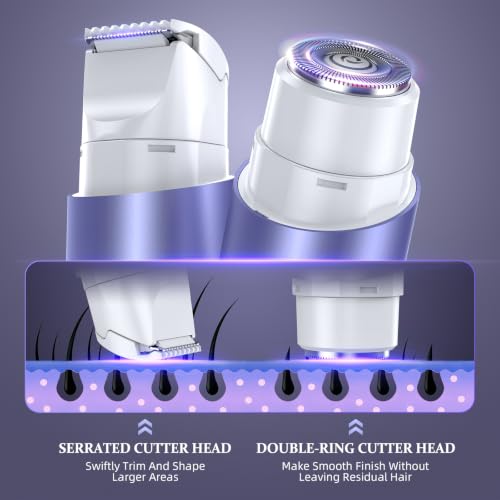 NIPOO Waterproof Bikini Trimmer for Women - Dual Head Electric Razor