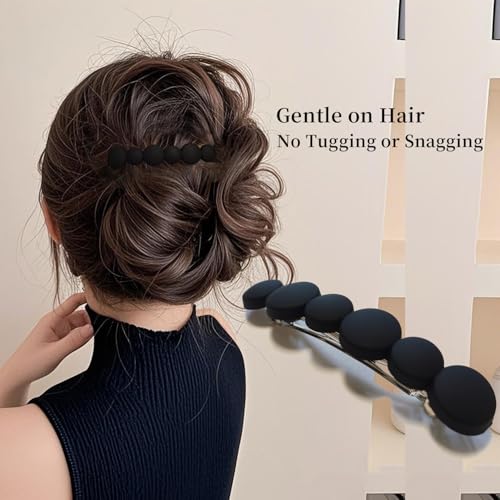 Markuii Matte French Hair Barrettes for Thin & Fine Hair – No Slip, 4 Pack