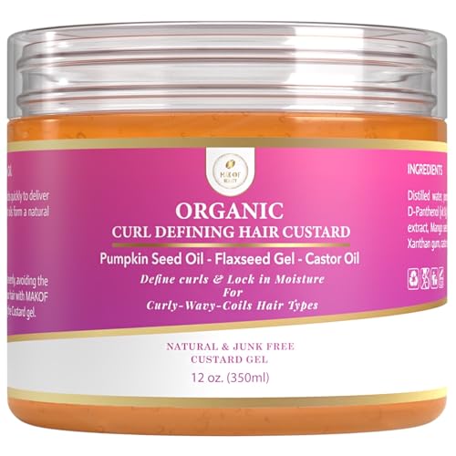 MAKOF BEAUTY Curl Defining Custard Gel - 12 fl oz for Frizz Control
