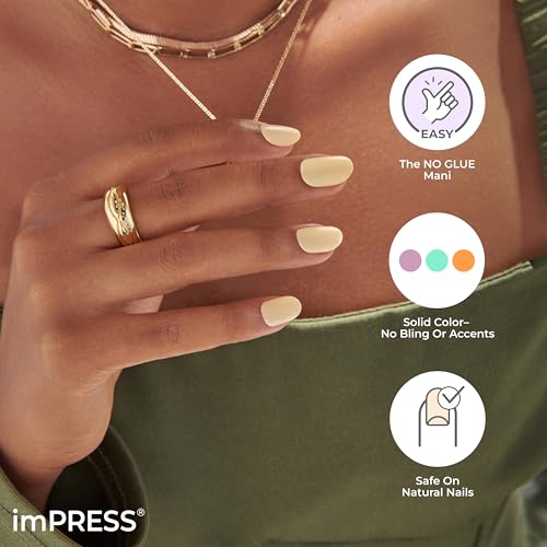 imPRESS No Glue Press On Nails, 'Point Pink', Short Squoval, 33 Piece Set (Pack of 2)