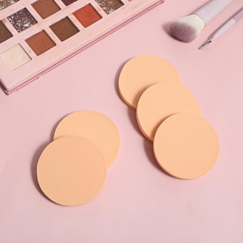 5-Pack Nude Round Makeup Sponges for Flawless Foundation Application